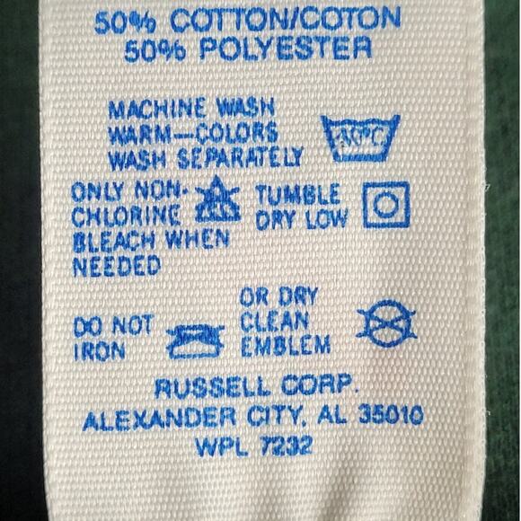 Jerzees Vintage Green Asian Quilted Patch Coin Embellished Short Sleeve T Shirt - Picture 10 of 13